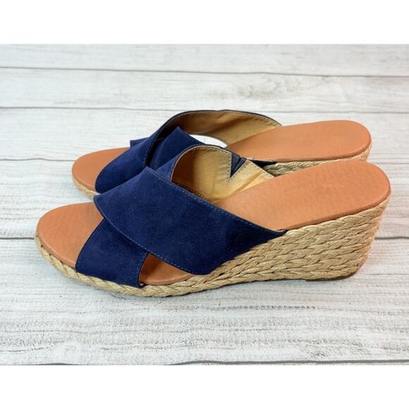 Tommy Bahama Women's Stacey Espadrille Wedge Sandal Navy Blue Size 10 - Picture 3 of 8